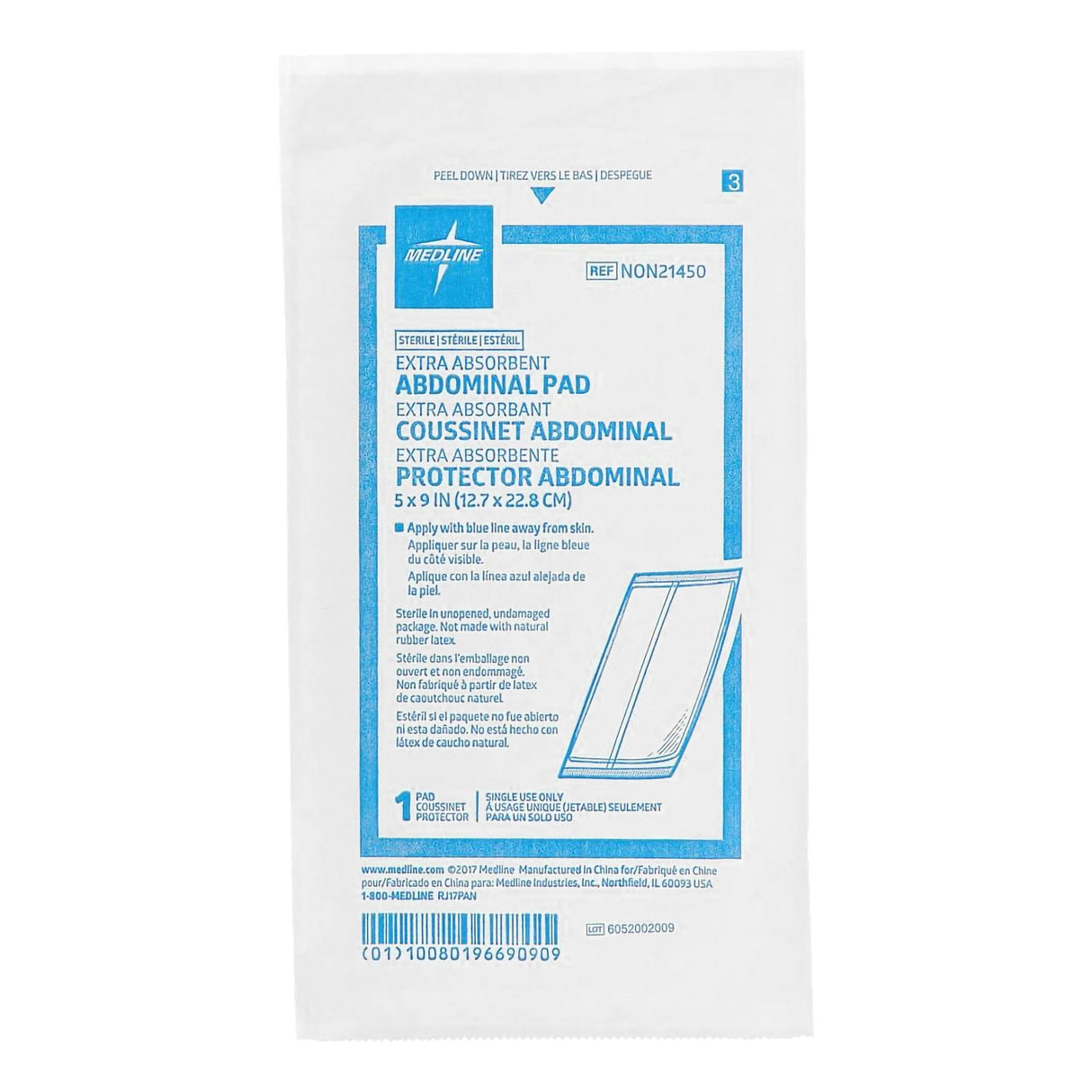 Abdominal Pad Medline Sterile 1 Per Pack