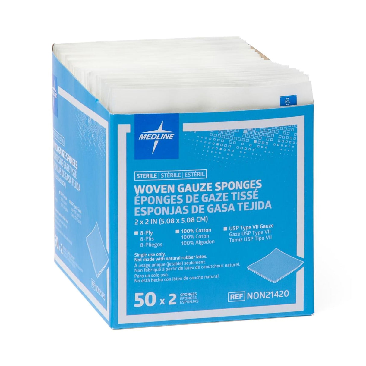 Gauze Sponge Medline 8-ply Sterile 2 Per Pack