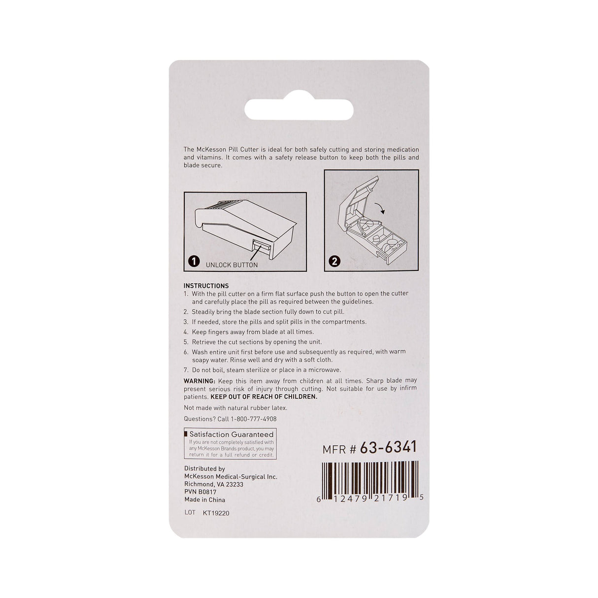 Pill Cutter McKesson Hand Operated Blue - BeHope