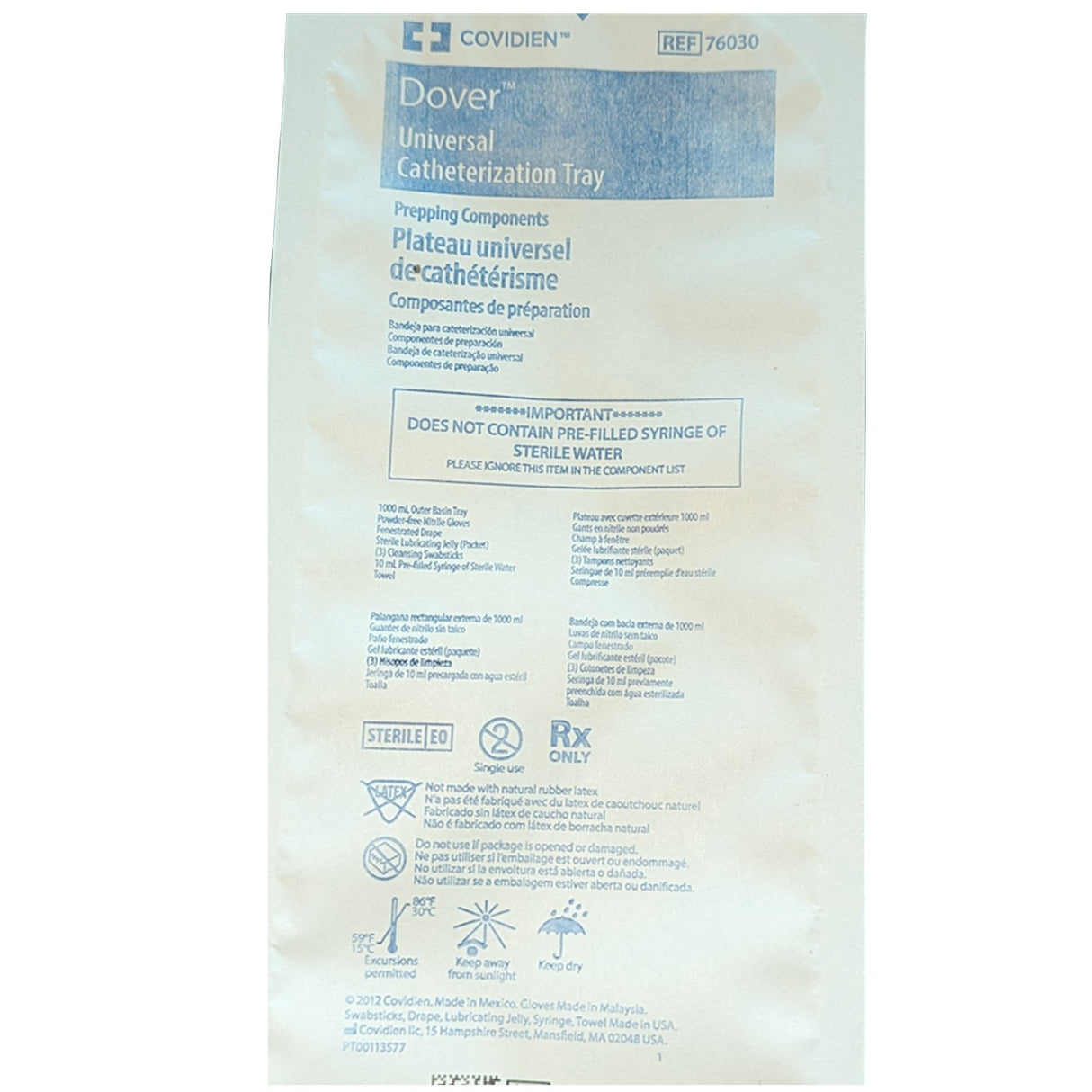 Catheter Insertion Tray Dover™ Universal Without Catheter Without Balloon Without Catheter - BeHope