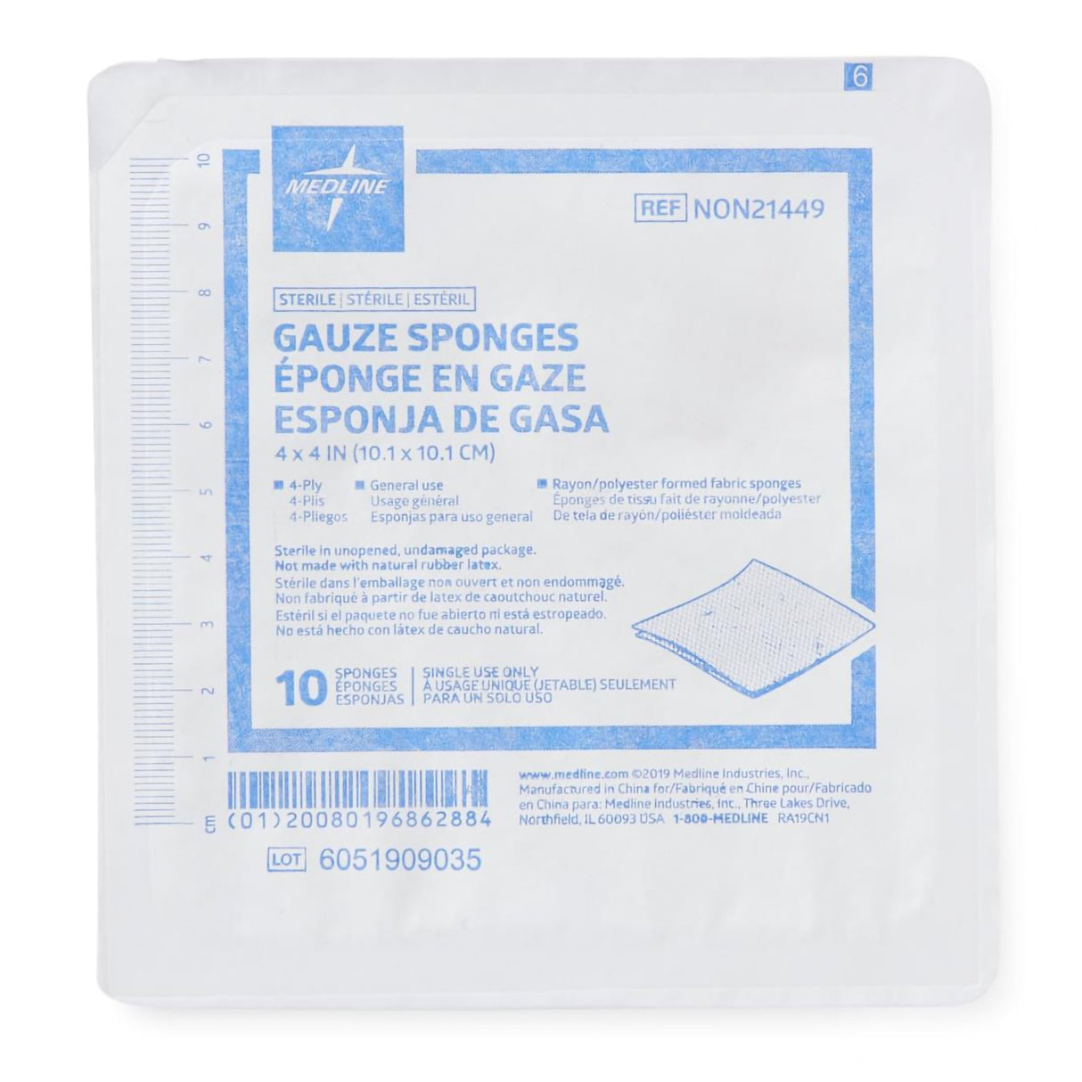 Nonwoven Sponge Avant Gauze® 4 X 4 Inch 4-Ply Sterile 10 Per Tray - BeHope