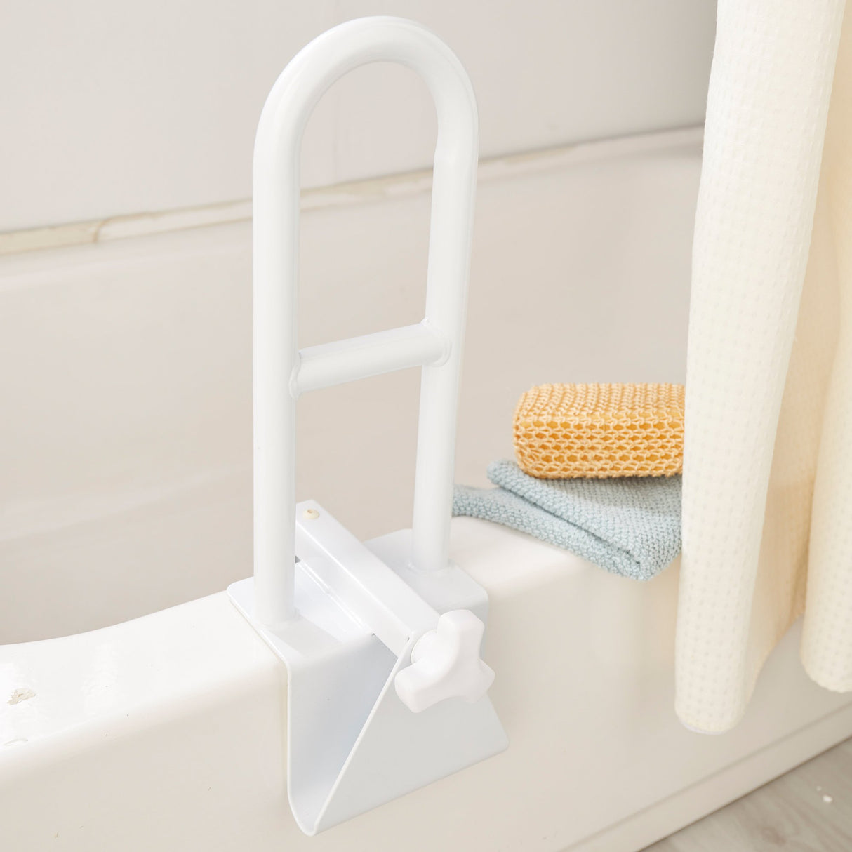 Bathtub Grab Bar McKesson White Steel - BeHope