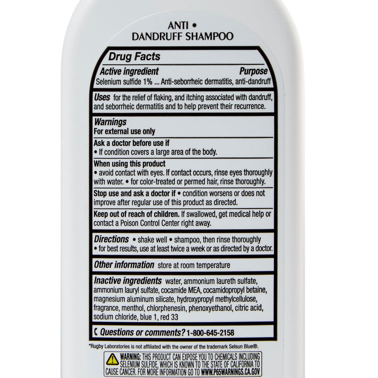 Dandruff Shampoo Rugby® 7 oz. Flip Top Bottle Unscented - BeHope
