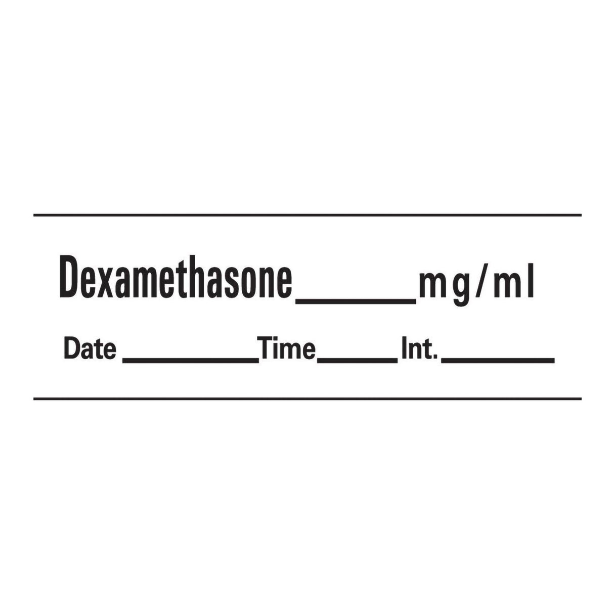 Drug Label Barkley® Anesthesia Label Tape Dexamethason_mg/mL Date_Time_Int White 1/2 X 1-1/2 Inch - BeHope
