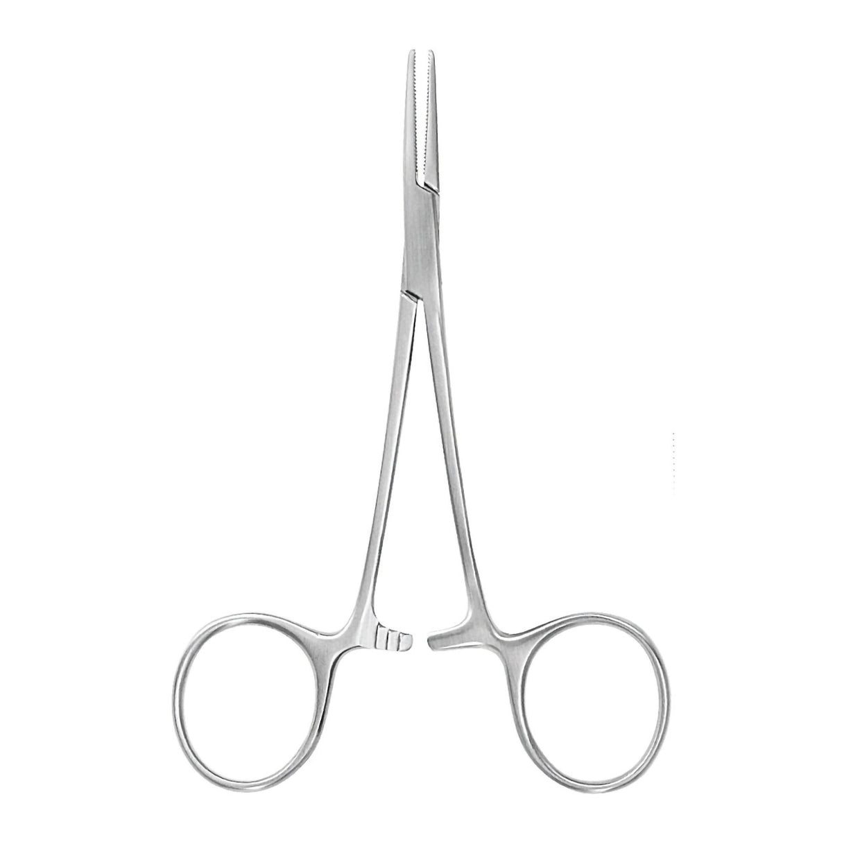 Mosquito Forceps McKesson Argent™ Hartmann 3-1/2 Inch Length OR / Surgical Grade German Stainless Steel NonSterile Locking Finger Ring Handle Curved Serrated Tips - BeHope