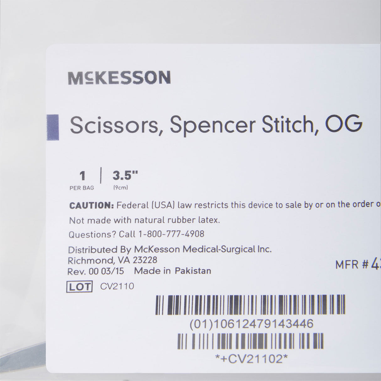 Stitch Scissors Mckesson Spencer Delicate Office Grade Stainless Steel Nonsterile - BeHope