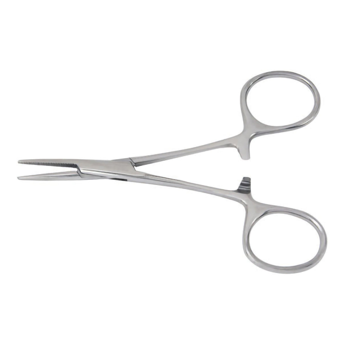 Mosquito Forceps McKesson Hartmann 3-1/2 Inch Length Floor / Office Grade Pakistani Stainless Steel NonSterile Locking Finger Ring Handle Curved Serrated Tips - BeHope