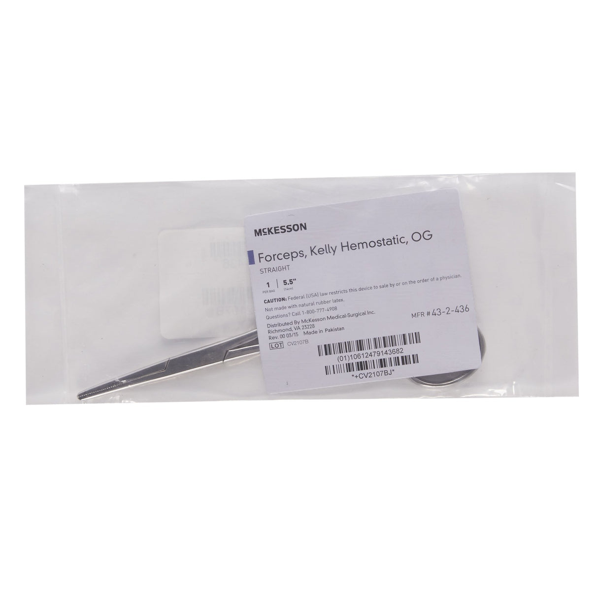 McKesson Kelly Hemostatic Forceps Office Grade Straight Serrated Tips Stainless Steel Nonsterile - BeHope