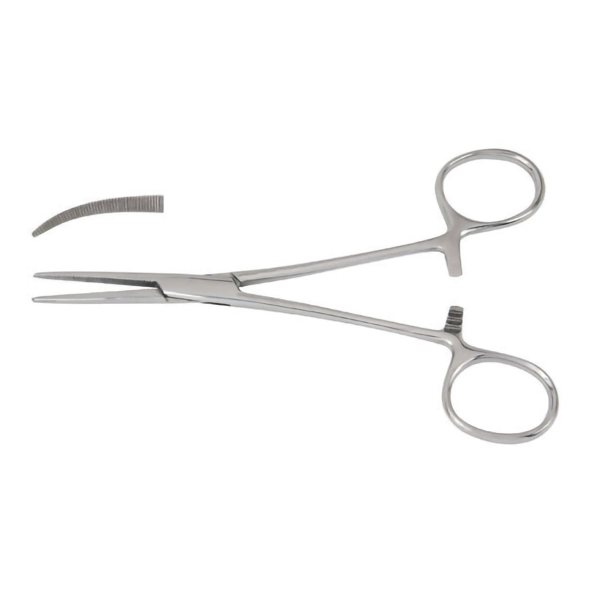 Hemostatic Forceps McKesson Crile 5-1/2 Inch Length Floor / Office Grade Pakistani Stainless Steel NonSterile Locking Finger Ring Handle Curved Serrated Tips - BeHope