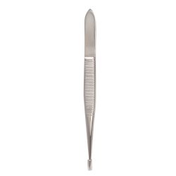 Splinter Forceps 4-1/2 Inch Length Floor / Office Grade Pakistani Stainless Steel Sterile Nonlocking Thumb Handle Straight Fine, Pointed Serrated Tips - Behope