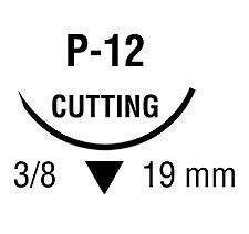 Absorbable Suture with Needle Caprosyn™ Polyester P-12 3/8 Circle Precision Reverse Cutting Needle Size 3-0 Monofilament - BeHope