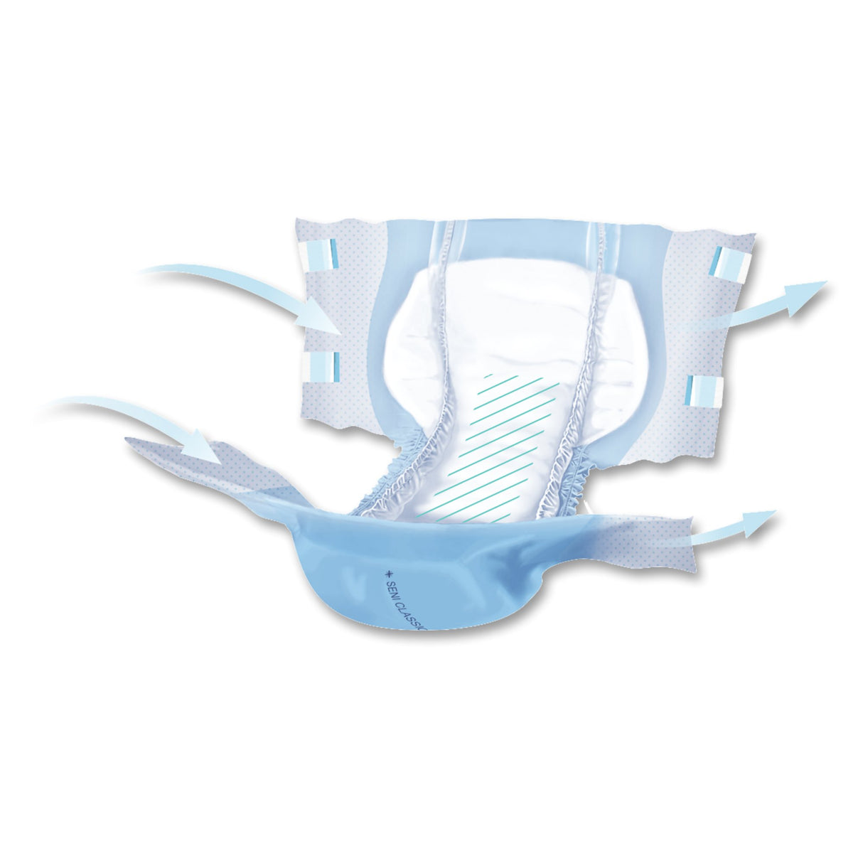 Unisex Adult Incontinence Brief Seni® Classic Plus Large Disposable Moderate Absorbency - BeHope