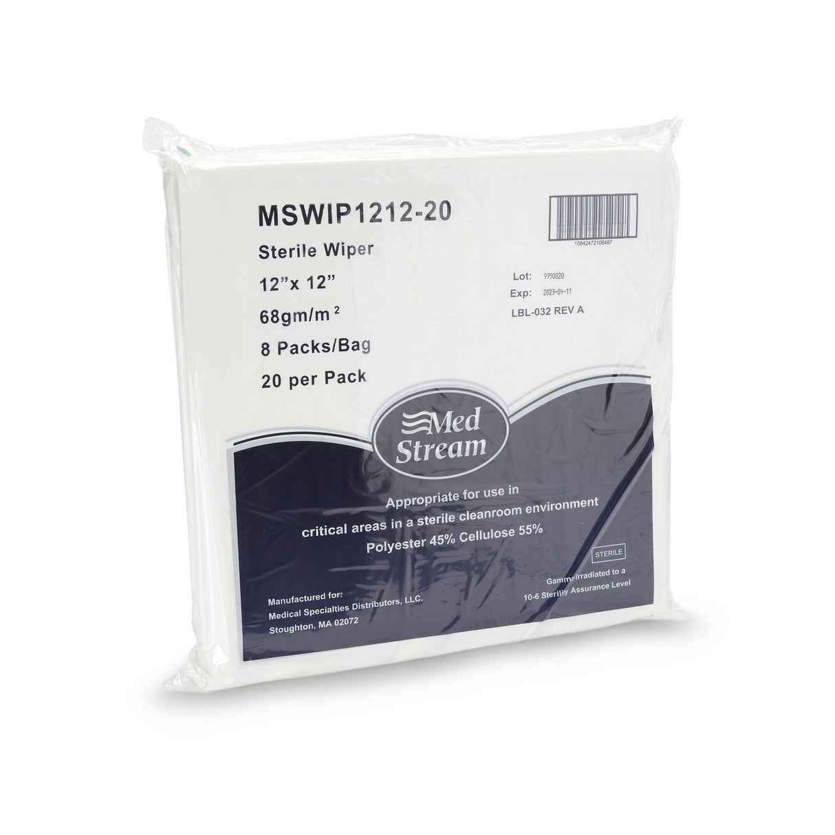 Cleanroom Wipe McKesson 20 Count Bag 12 X 12 Inch Sterile Disposable - BeHope