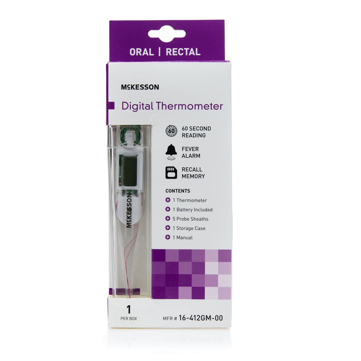 Digital Stick Thermometer McKesson Oral / Rectal / Axillary Probe Handheld - BeHope