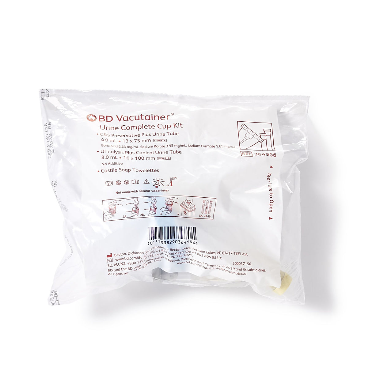 Urine Specimen Collection Kit BD Vacutainer® 4 mL / 8 mL Plastic Collection Cup / Collection Tube Sterile - BeHope