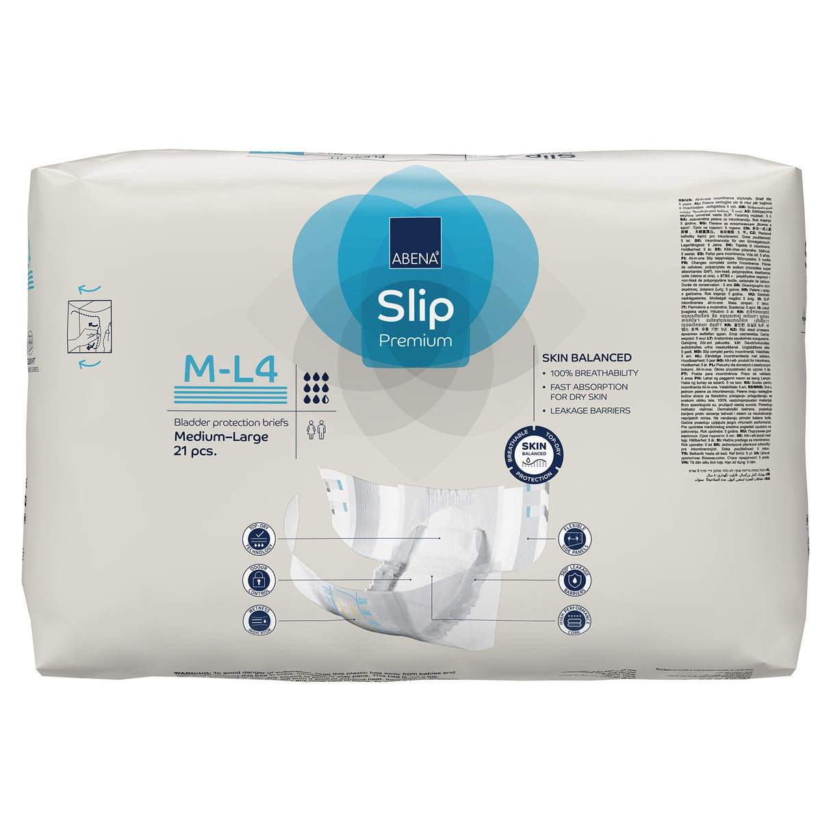 Unisex Adult Incontinence Brief Abena Slip Flexi Fit Medium / Large Disposable Heavy Absorbency - BeHope