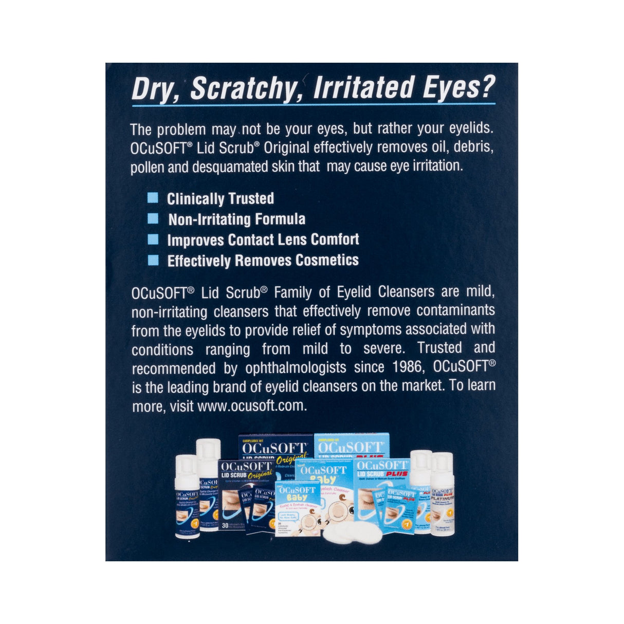 Eyelid Cleanser Ocusoft® Lid Scrub® Non-Irritating Formula - BeHope
