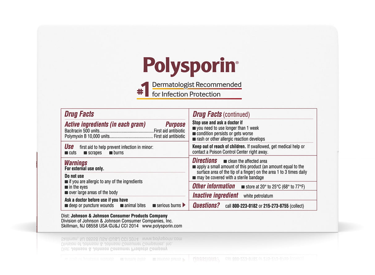 First Aid Antibiotic Bacitracin / Polymyxin B Polysporin® Ointment 1 oz. Tube - BeHope