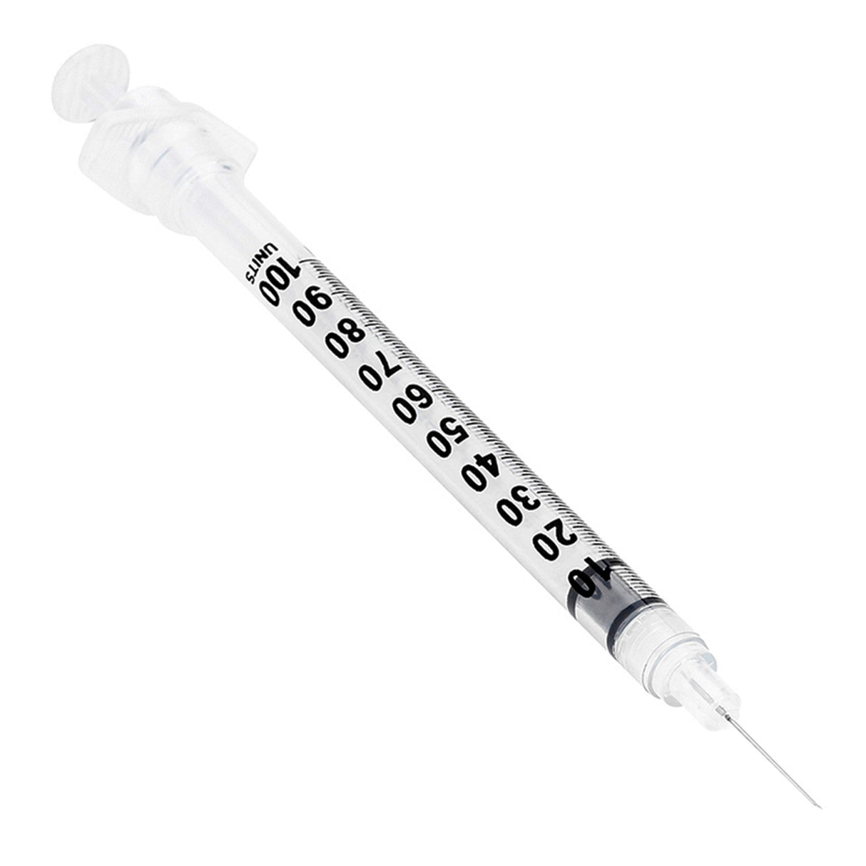 Safety Insulin Syringe with Needle Sol-Care™ 1 mL 1/2 Inch 29 Gauge Retractable Safety Needle Regular Wall - BeHope