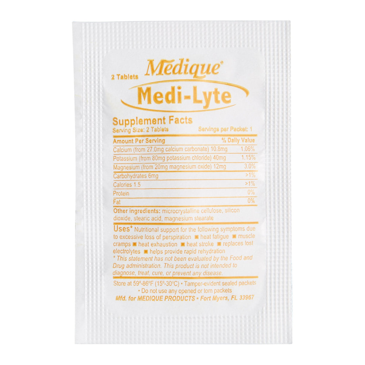 Mineral Supplement Medi-Lyte® Calcium / Potassium / Magnesium 10.8 mg - 40 mg - 12 mg Strength Tablet 500 per Box - BeHope