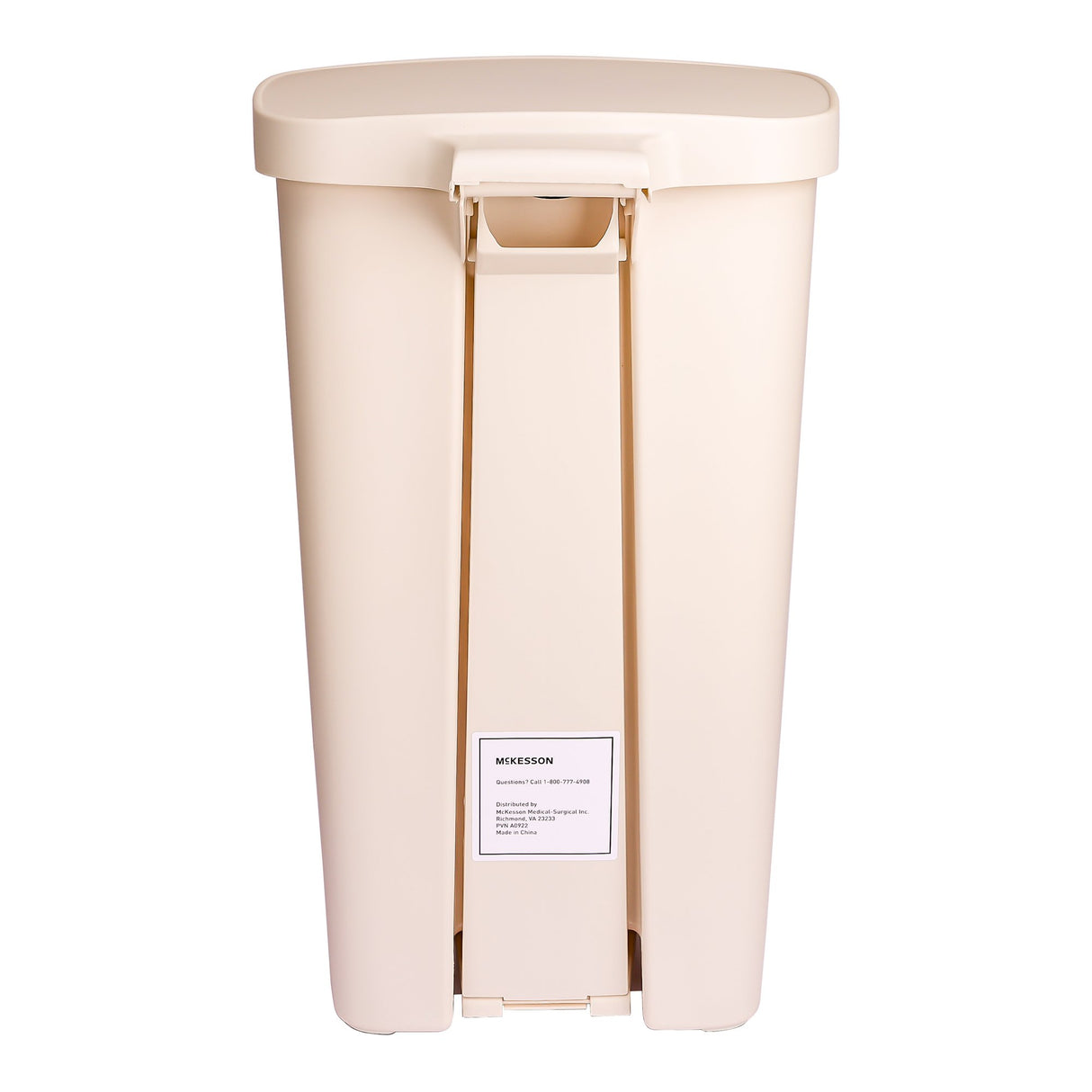 Trash Can McKesson 52 Quart / 13 gal. Beige Plastic Rectangular - BeHope