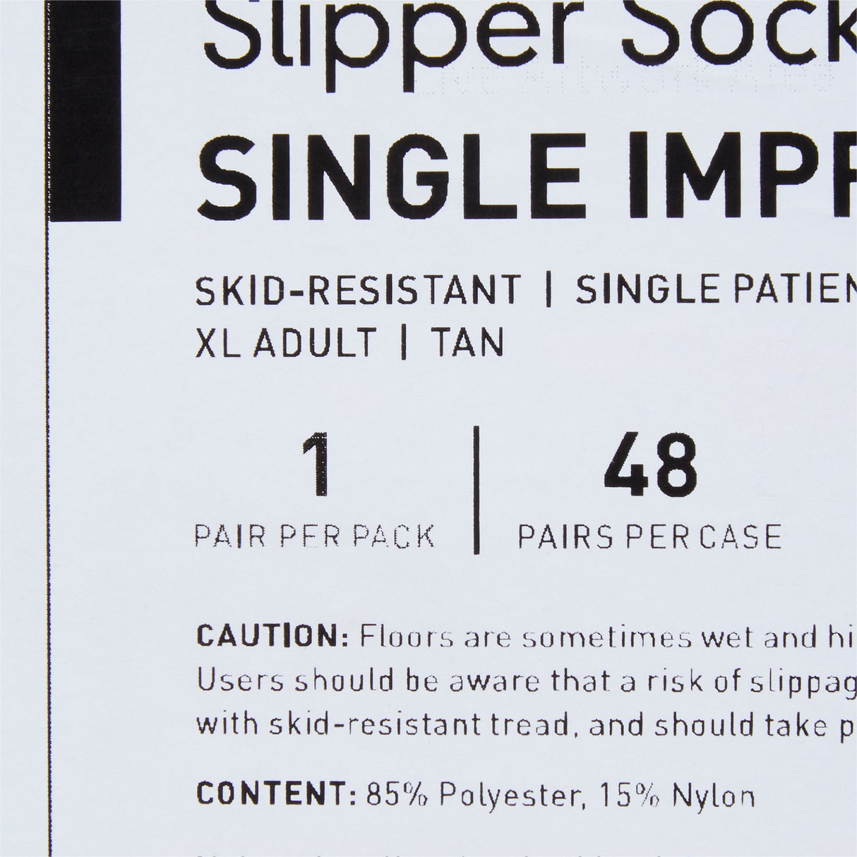 Slipper Socks McKesson Unisex Adult X-Large Single Tread Single Patient Use Tan - BeHope
