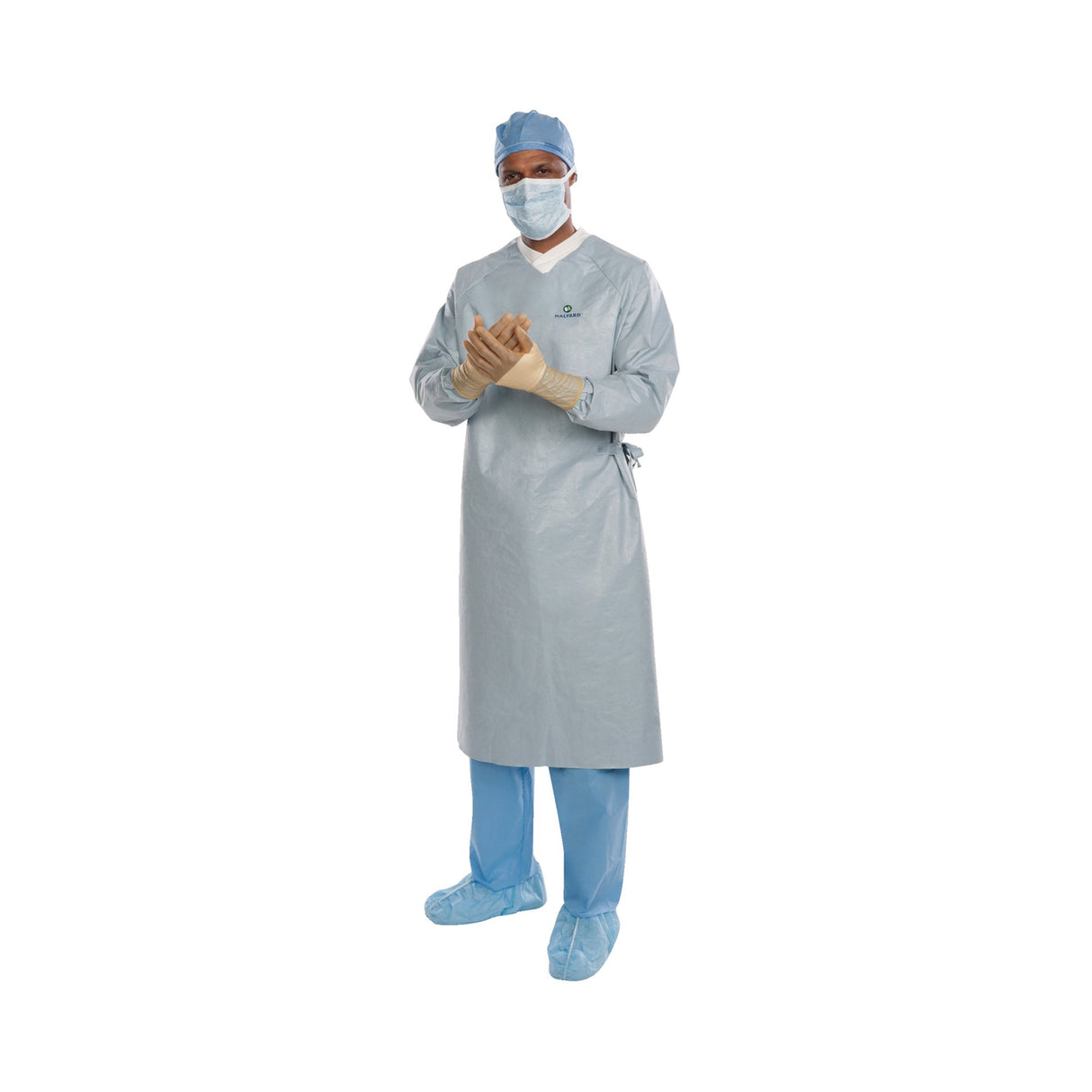 Surgical Gown with Towel Aero Chrome Large Silver Sterile AAMI Level 4 Disposable - BeHope