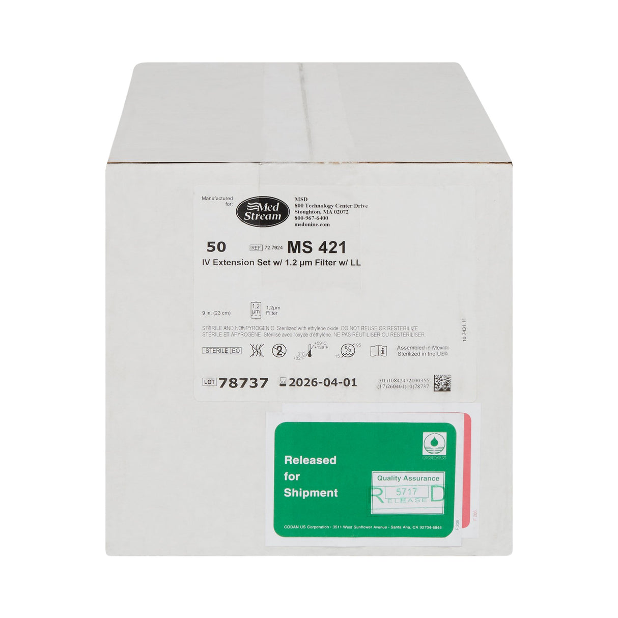 IV Extension Set McKesson Standard Bore 9 Inch Tubing 1.2 Micron Filter Sterile - BeHope