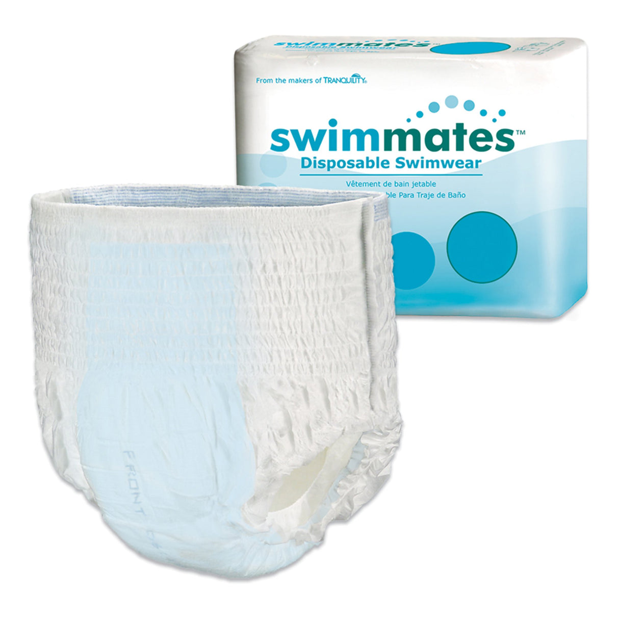 Unisex Adult Bowel Containment Swim Brief Swimmates™ Pull On with Tear Away Seams 2X-Large Disposable Moderate Absorbency - BeHope