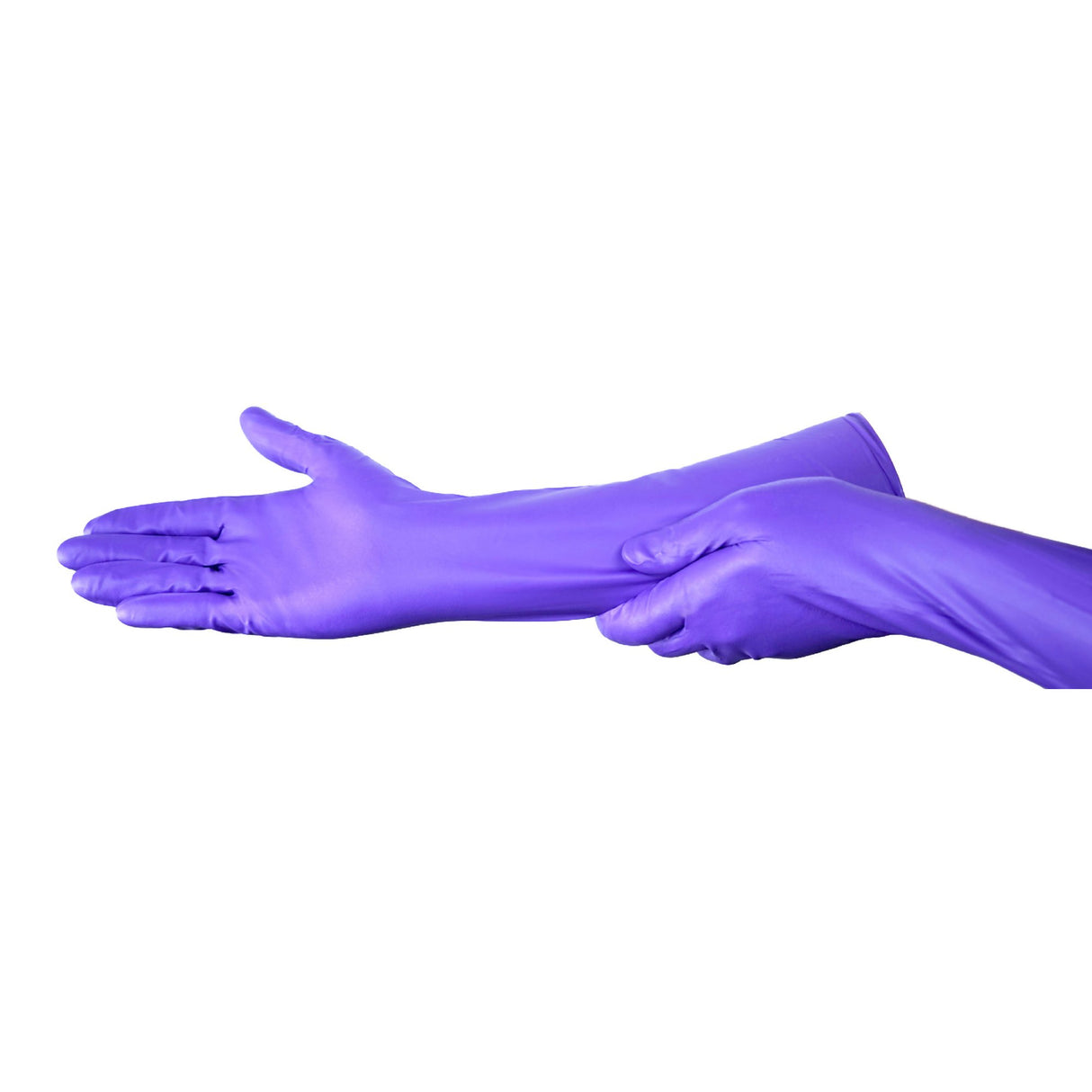 Exam Glove Purple Nitrile Max™ Small NonSterile Nitrile Extended Cuff Length Fully Textured Purple Not Rated - BeHope