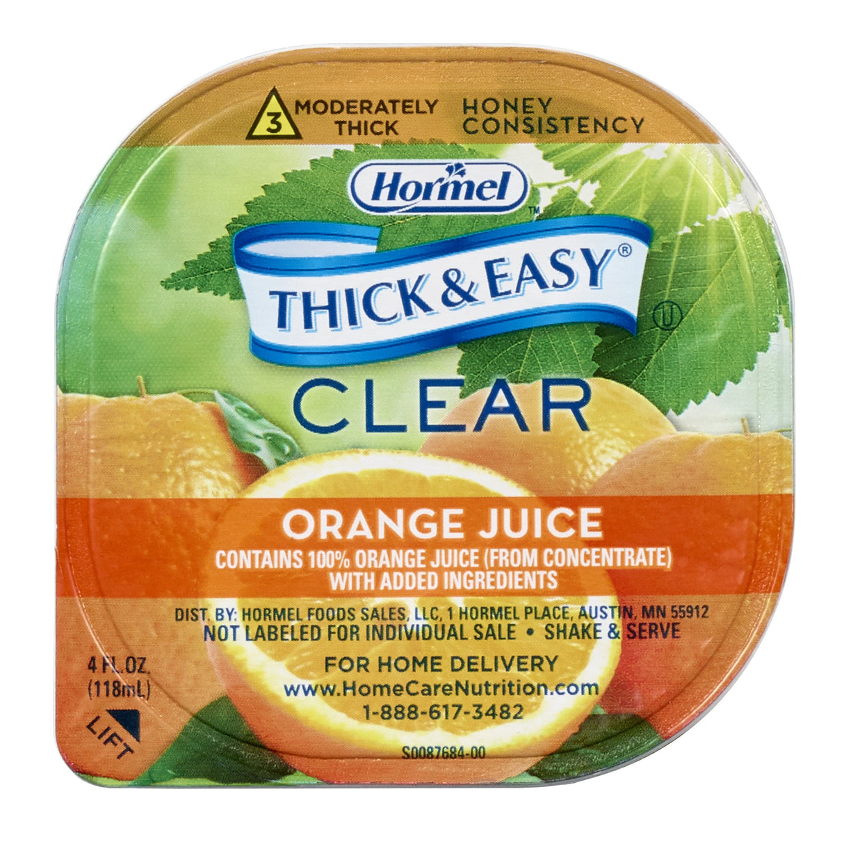 Thickened Beverage Thick & Easy® 4 oz. Portion Cup Orange Flavor Liquid IDDSI Level 3 Moderately Thick/Liquidized - BeHope