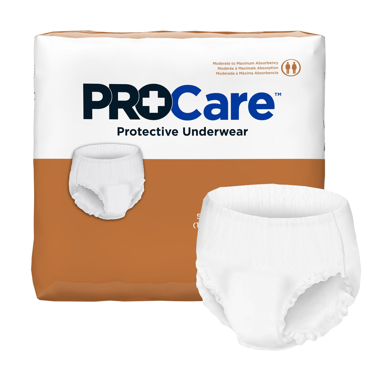 Unisex Adult Absorbent Underwear ProCare™ Pull On with Tear Away Seams X-Large Disposable Moderate Absorbency - BeHope
