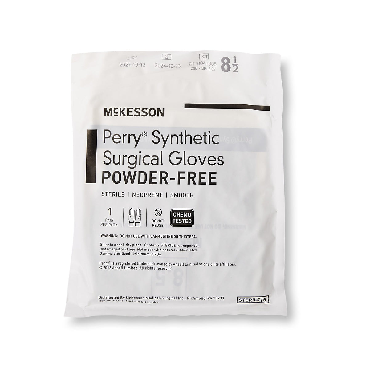 Surgical Glove McKesson Perry® Performance Plus Size 8.5 Sterile Polychloroprene Standard Cuff Length Smooth Dark Green Chemo Tested - BeHope