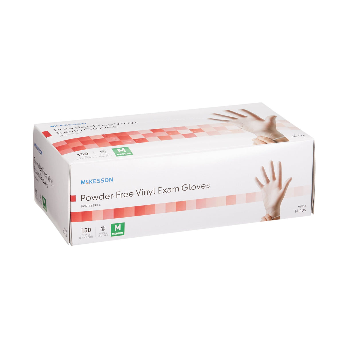 Exam Glove McKesson Medium NonSterile Vinyl Standard Cuff Length Smooth Clear Not Rated - BeHope