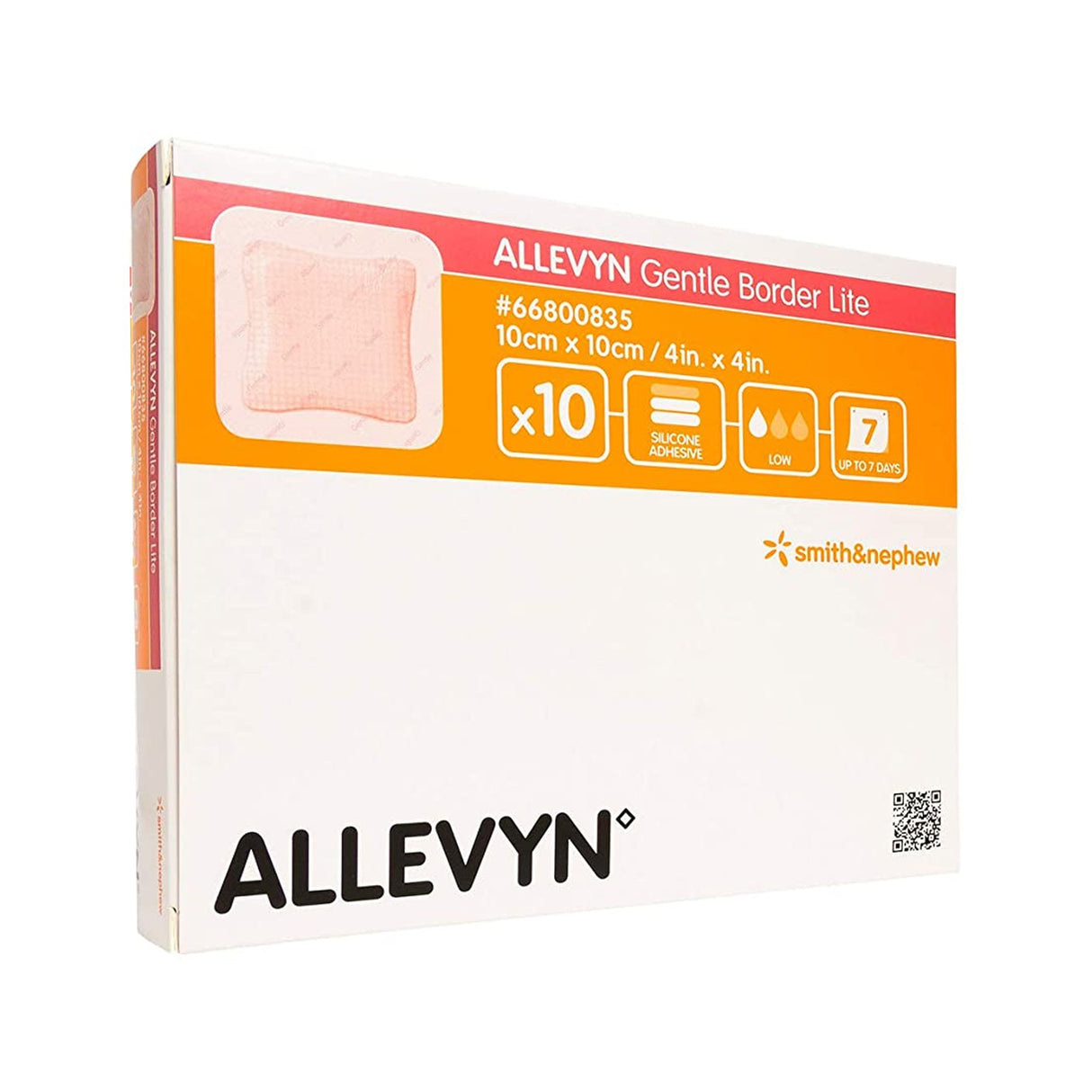 Thin Foam Dressing Allevyn Gentle Border Lite 4 X 4 Inch With Border Film Backing Silicone Gel Adhesive Square Sterile - BeHope