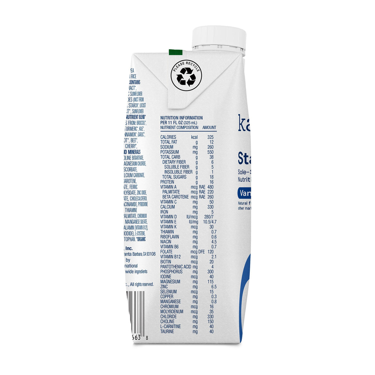 Oral Supplement Kate Farms Standard 1.0 Vanilla Flavor Liquid 11 oz. Carton - BeHope