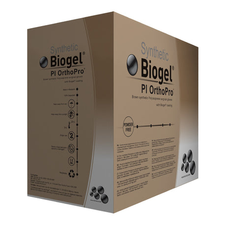 Surgical Glove Biogel® PI OrthoPro® Size 8.5 Sterile Polyisoprene Standard Cuff Length Micro-Textured Brown Not Chemo Approved - BeHope