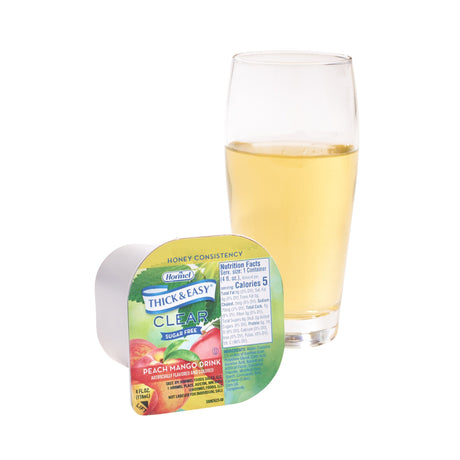 Thickened Beverage Thick & Easy® Clear 4 oz. Portion Cup Peach Mango Flavor Liquid IDDSI Level 3 Moderately Thick/Liquidized - BeHope