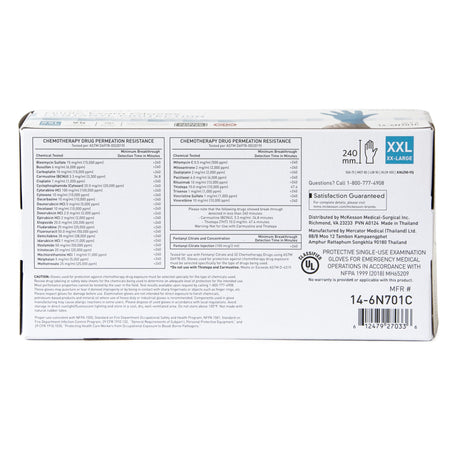 Exam Glove McKesson Confiderm® 6.8C 2X-Large NonSterile Nitrile Standard Cuff Length Fully Textured Blue Chemo Tested / Fentanyl Tested - BeHope
