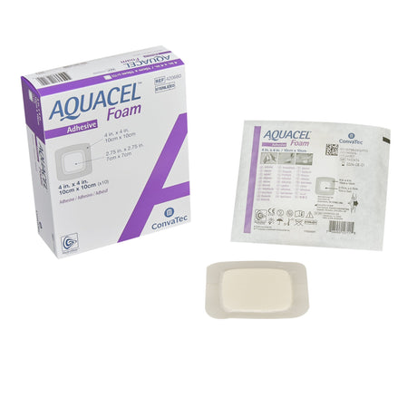 Foam Dressing Aquacel® 4 X 4 Inch With Border Waterproof Film Backing Silicone Adhesive Square Sterile - BeHope