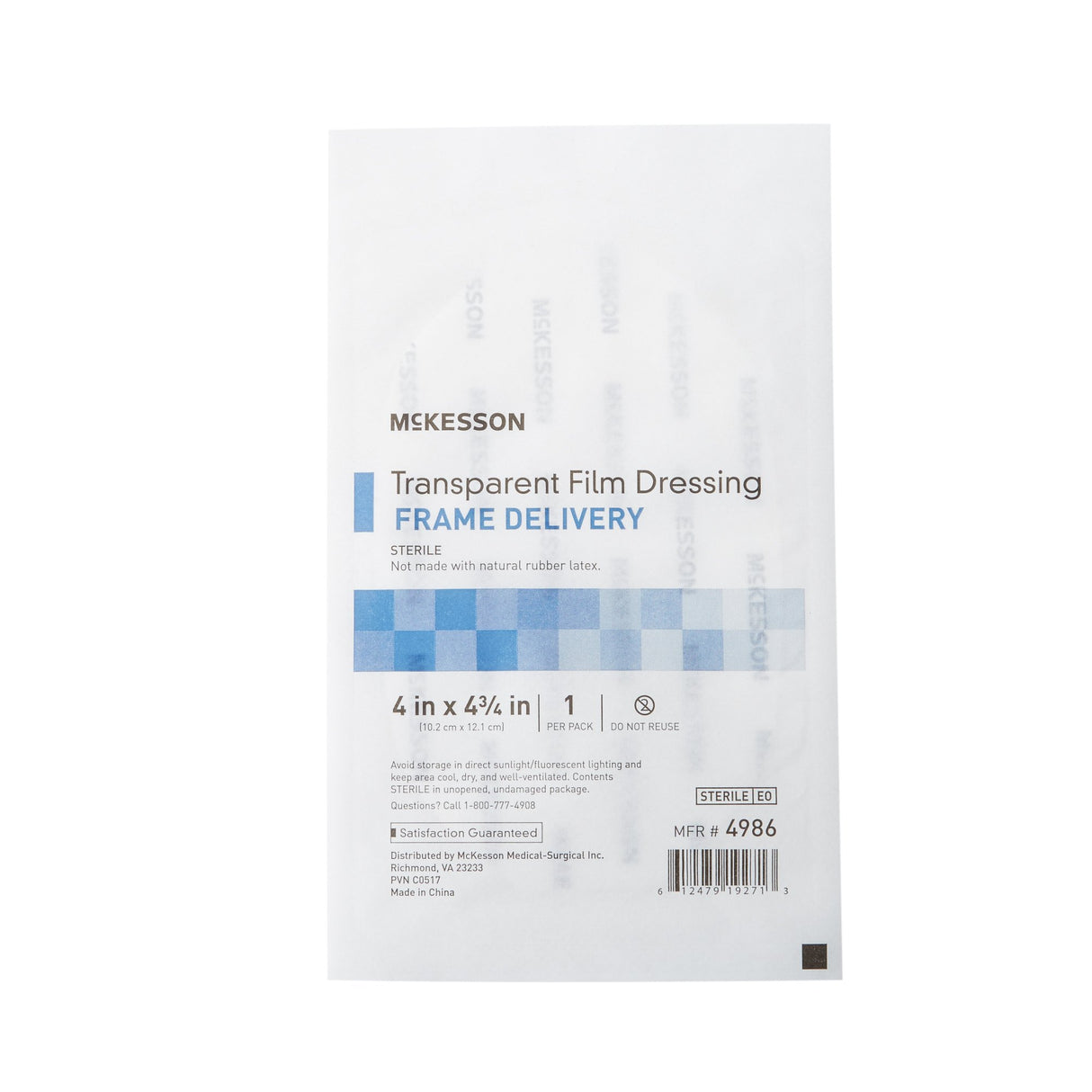 Transparent Film Dressing McKesson 4 X 4-3/4 Inch Frame Style Delivery Octagon Sterile - BeHope