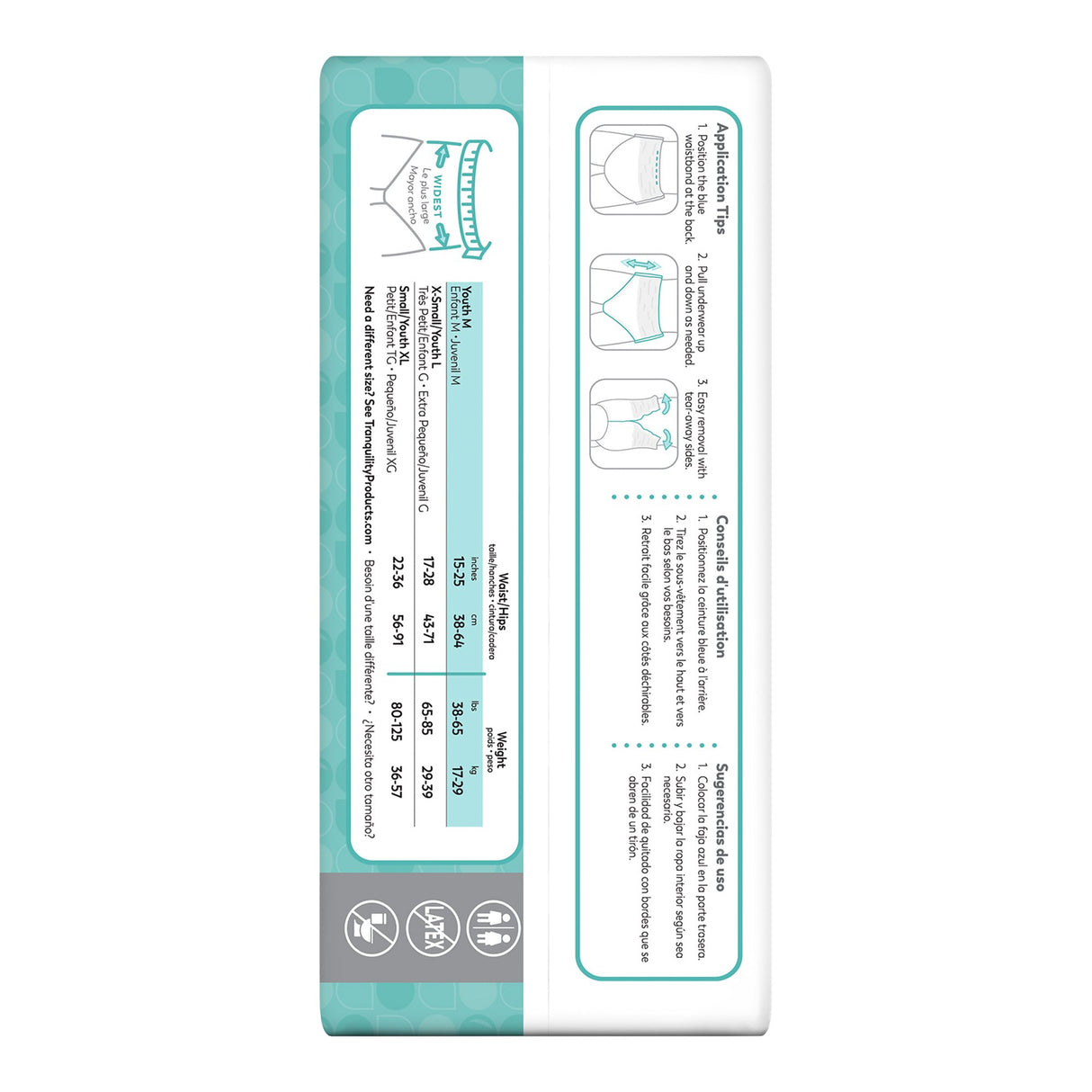 Unisex Youth Absorbent Underwear Tranquility® Essential Pull On with Tear Away Seams Medium Disposable Heavy Absorbency - BeHope