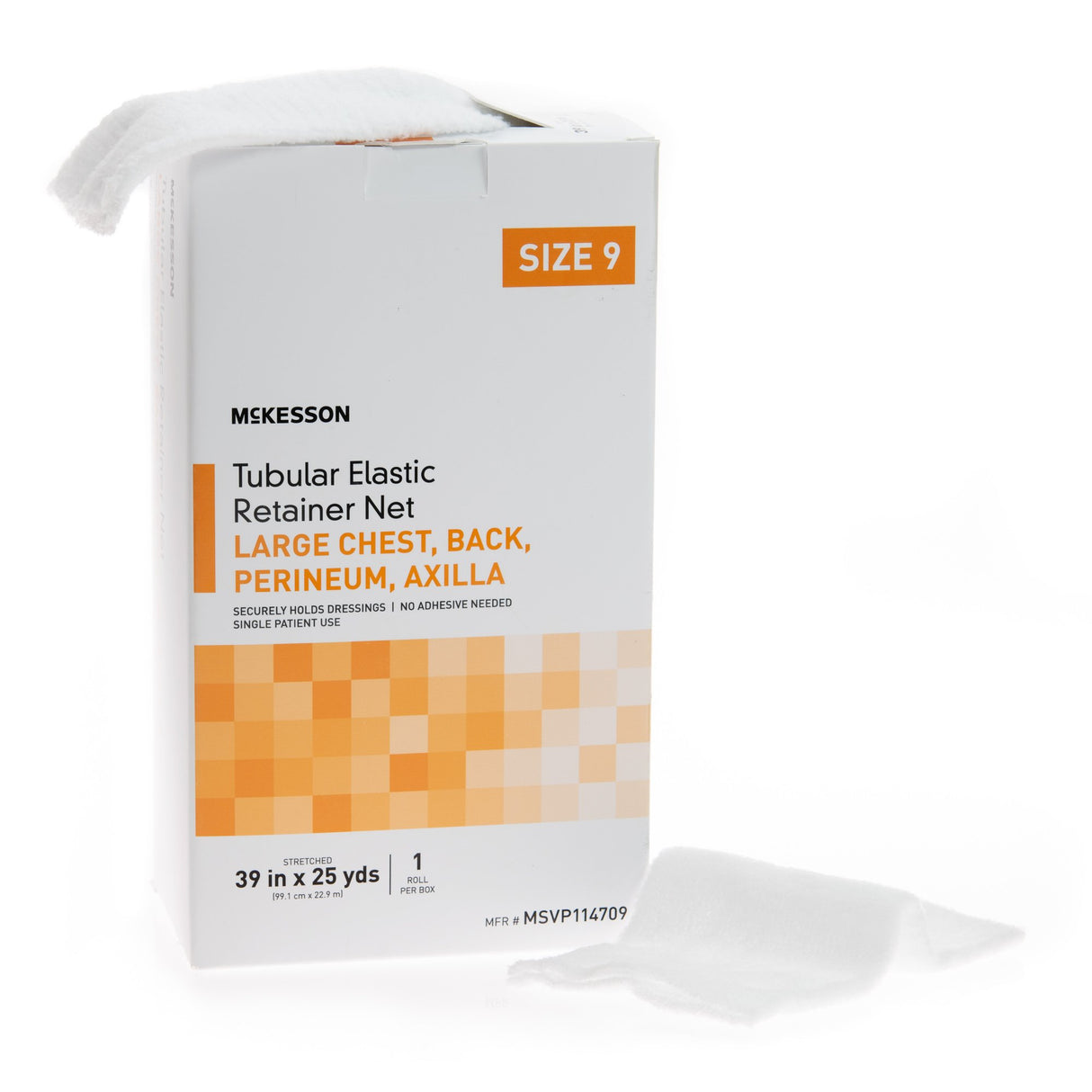 Elastic Net Retainer Dressing McKesson Tubular Elastic 39 Inch X 25 Yard (99.1 cm X 22.9 m) Size 9 White Large Chest / Back / Perineum / Axilla NonSterile - BeHope