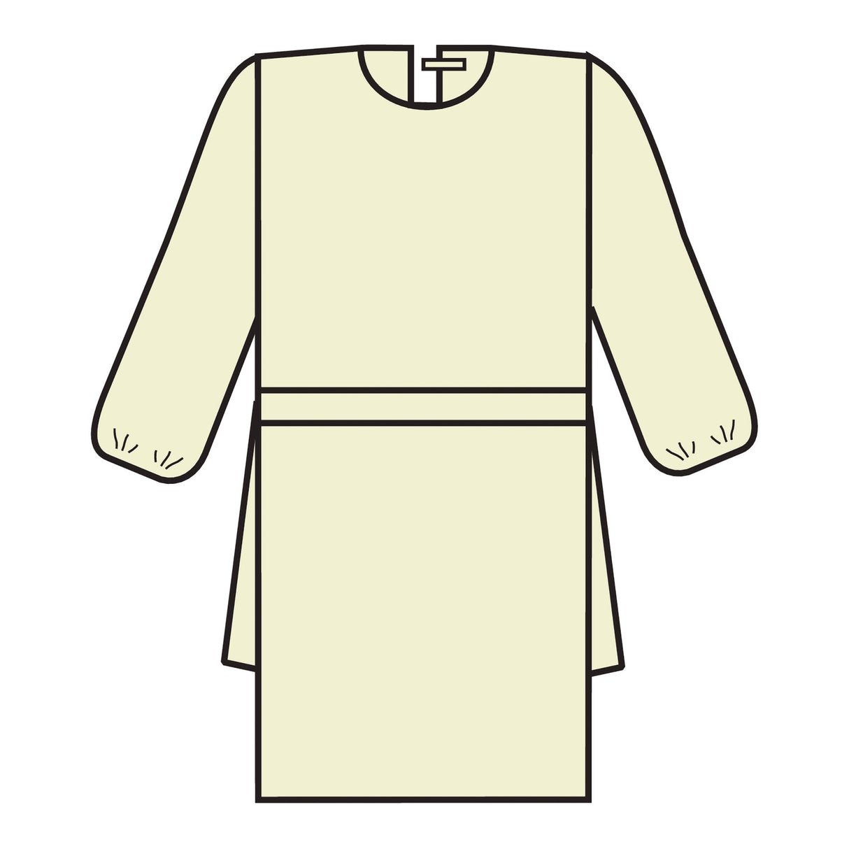 Protective Procedure Gown Halyard Tri-Layer Large Yellow NonSterile AAMI Level 2 Disposable - BeHope