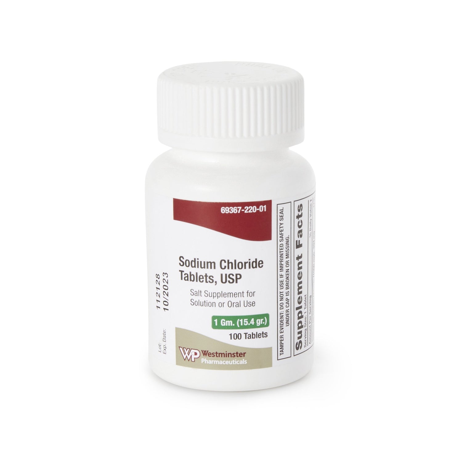 Sodium Chloride Supplement 1 Gram Strength Tablet 100 per Bottle - BeHope