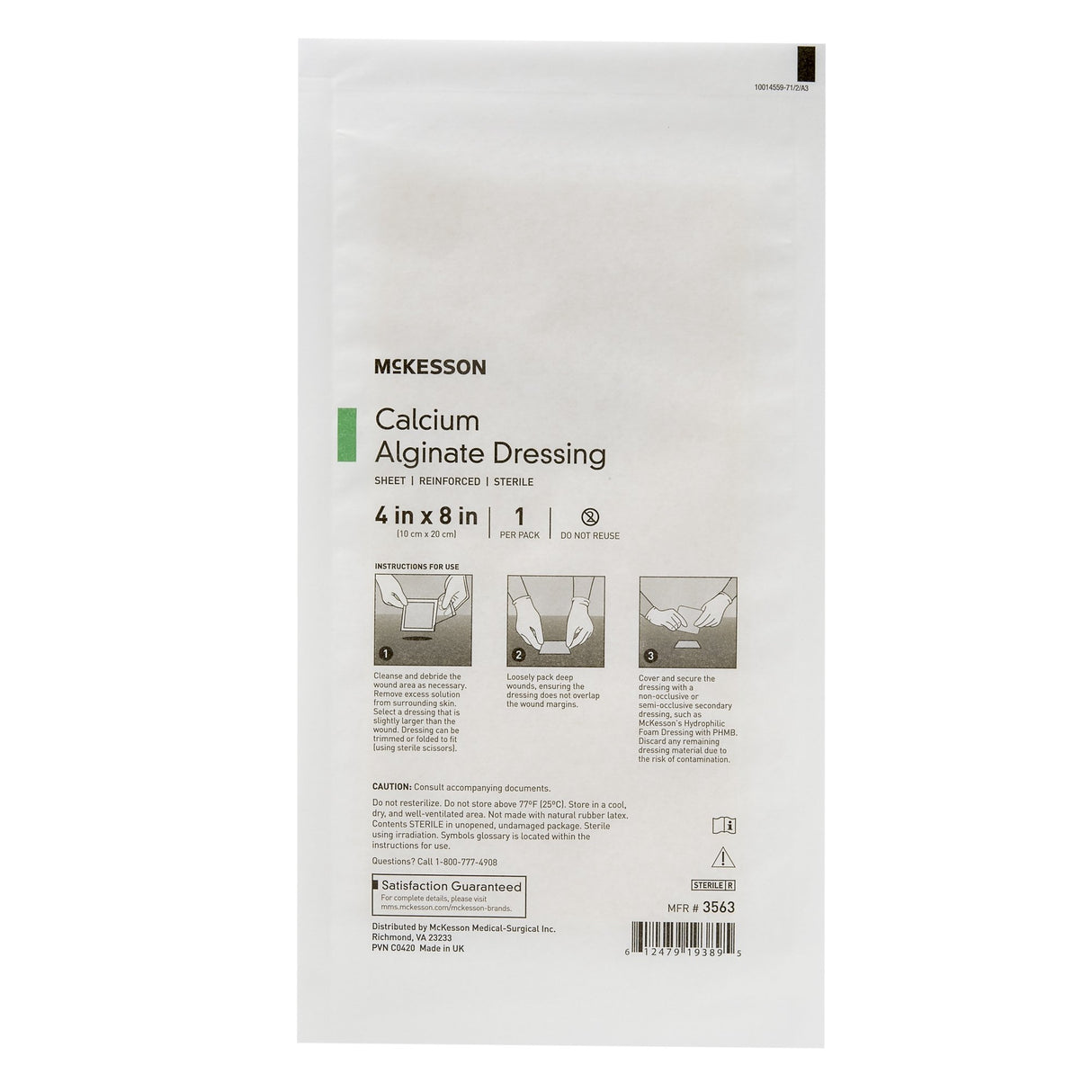 Alginate Dressing McKesson 4 X 8 Inch Rectangle - BeHope