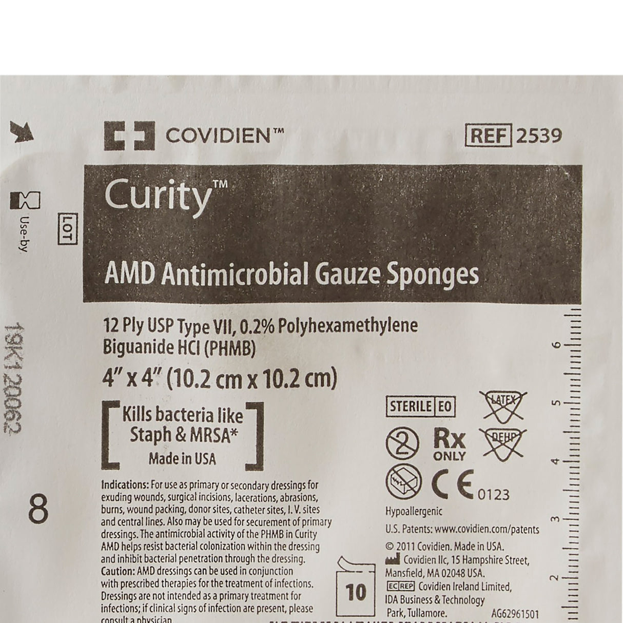 Antibacterial Gauze Sponge Curity™ AMD™ 4 X 4 Inch 12-Ply Sterile 10 per Tray - BeHope