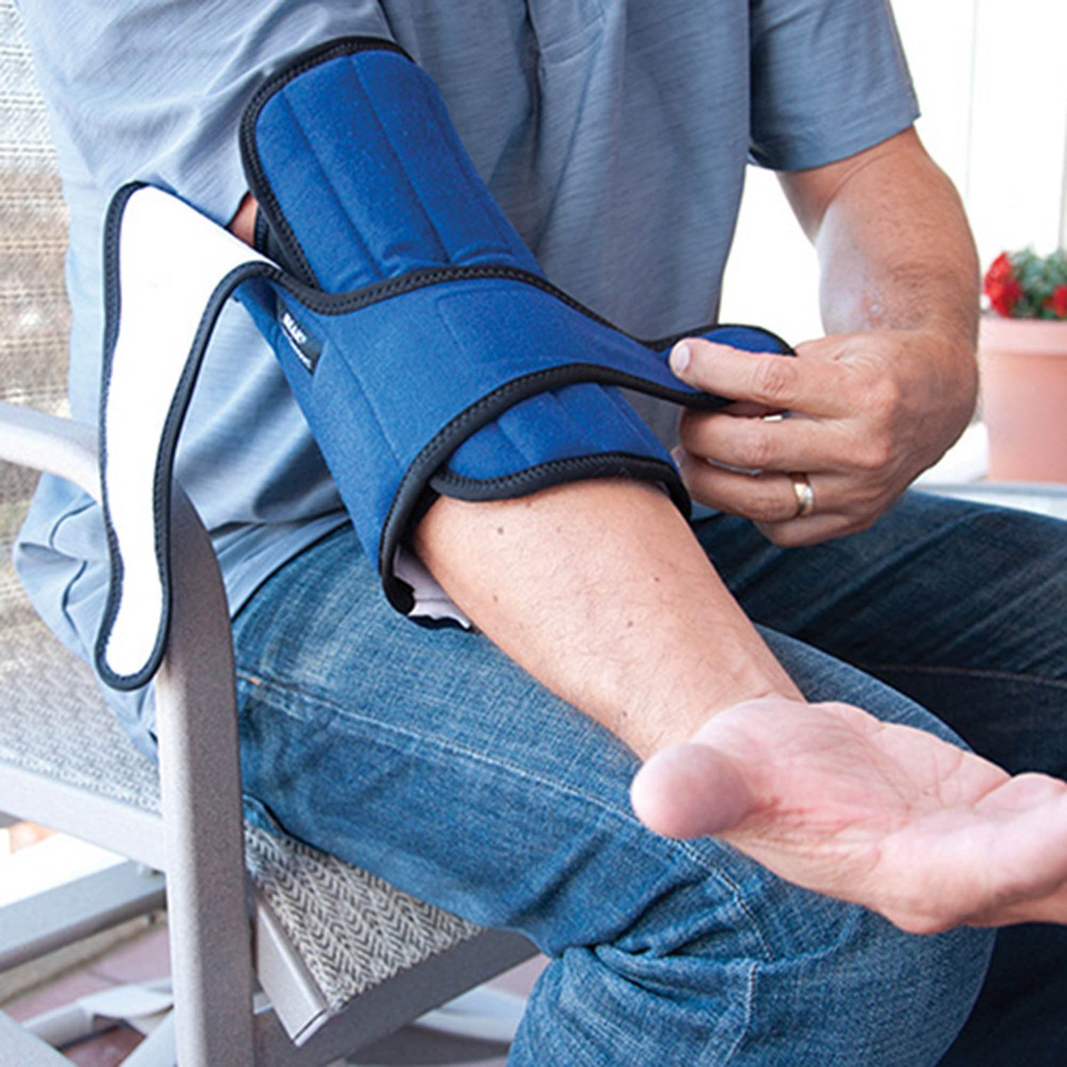 Elbow Support IMAK® RSI X-Large Hook and Loop Strap Fastening Blue - BeHope