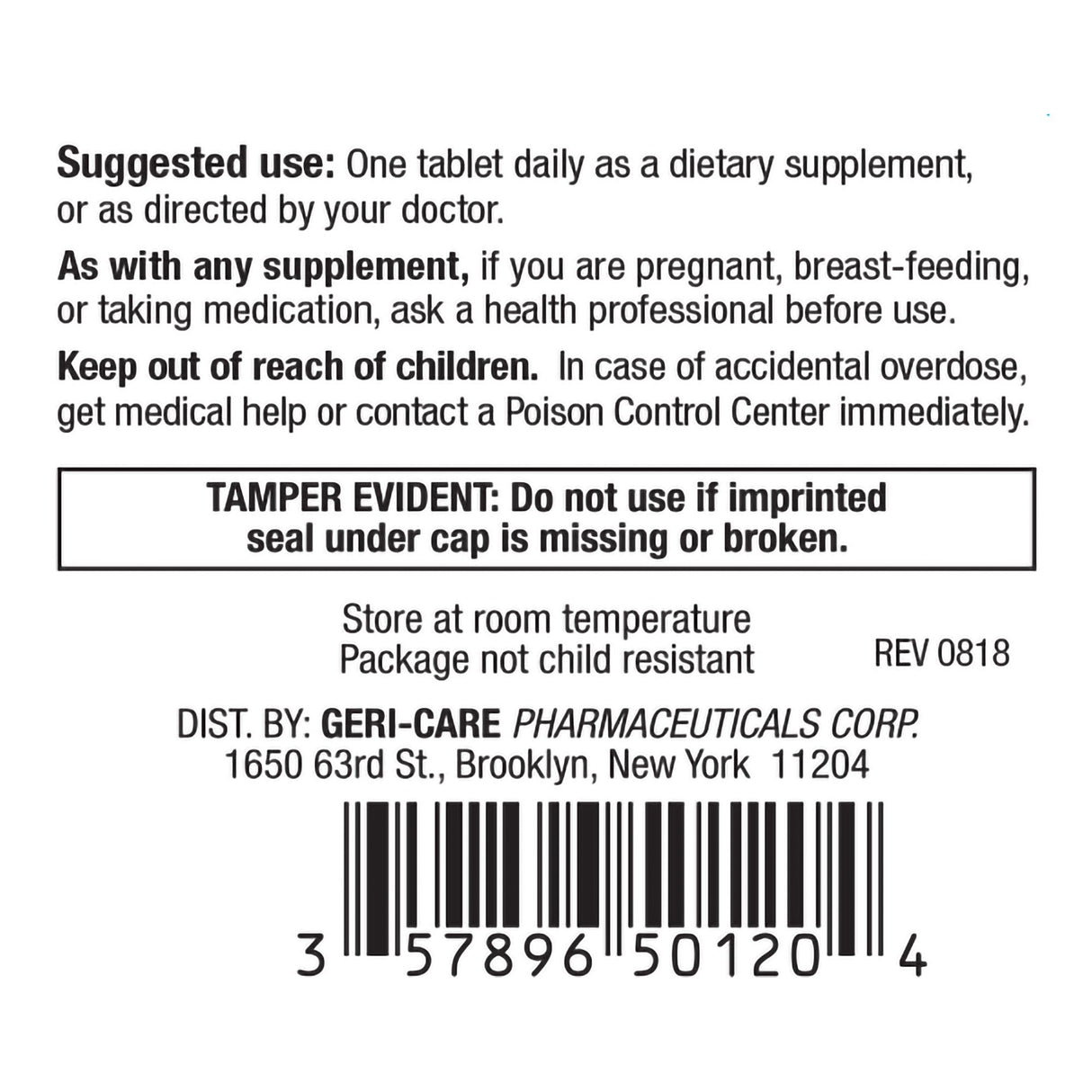 Multivitamin Supplement Geri-Care® Tablet 200 per Bottle - BeHope