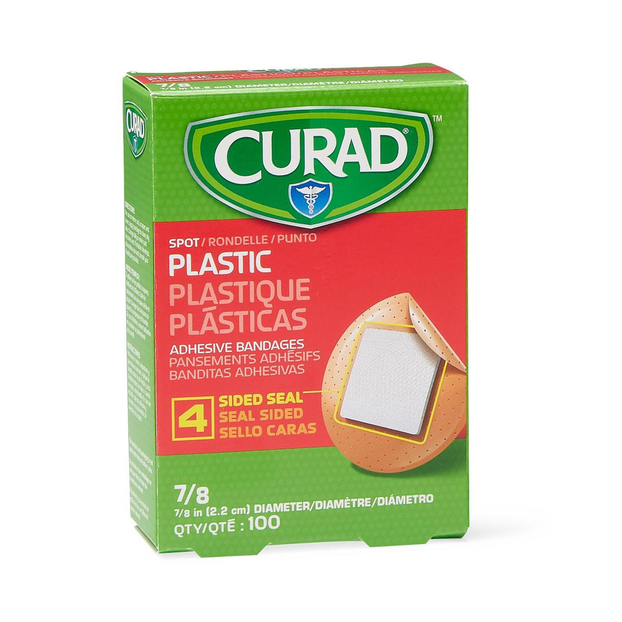 Adhesive Spot Bandage Curadâ® Plastic Tan 7/8 Inch Diameter Sterile